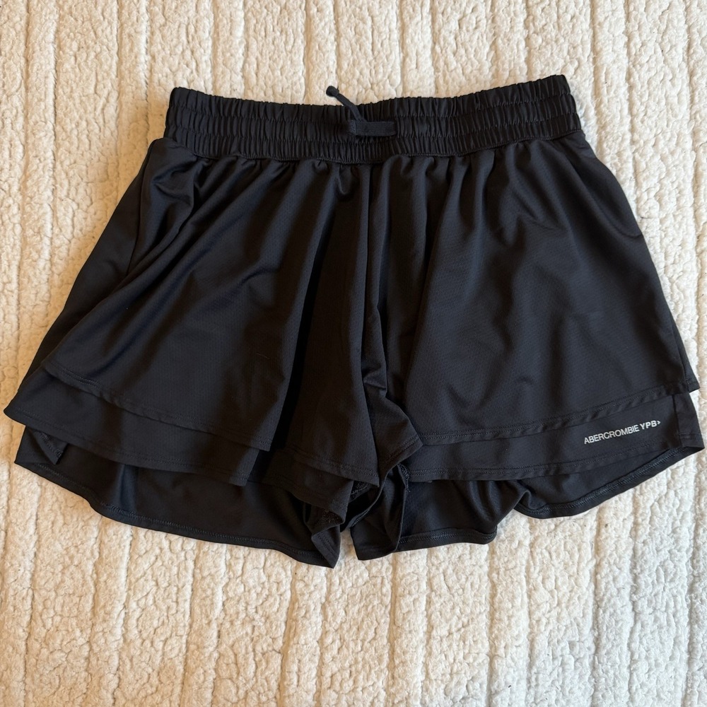 Abercrombie YPB Ruffle Shorts Girls‎ Size 15 16 Athletic Black